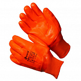 Трикотажные утепленные перчатки с оранжевым МБС покрытием Gward Flame